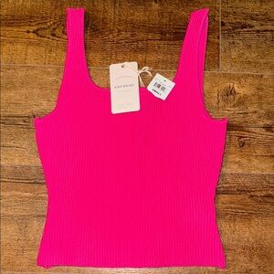 Love Tree Bright Pink Knit Tank Top